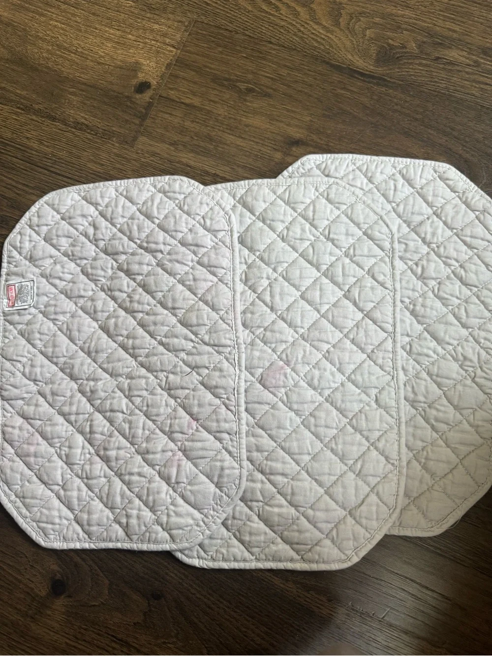 Quilted Harvest Print White Place Mats - Set of 3